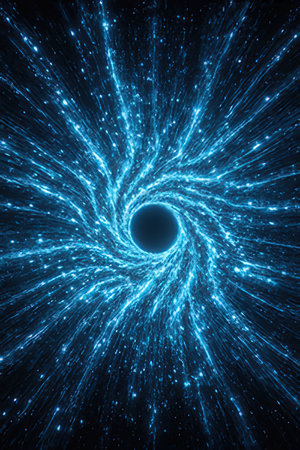 Abstract blue spiral, computer generated, fractal abstract background for your designの素材