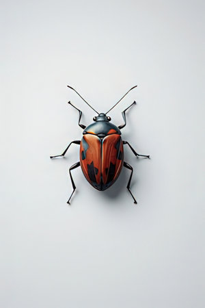 Beetle isolated on a white background. Macro photography of a bug.の素材