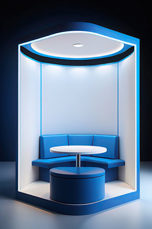 3d render, Exhibition stand, Exhibition stand, Stand for exhibitの素材