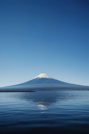 Mt. Fuji at Kawaguchiko Lake in Japan.の素材