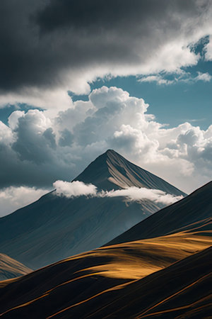 Mountain landscape in the highlands. Toned.の素材