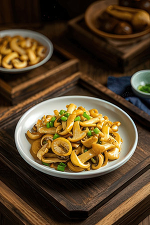 stir-fried mushrooms with green peas and lemonの素材