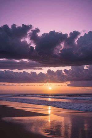 Beautiful sunset on the beach in Sri Lanka. Colorful sky.の素材