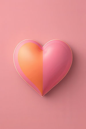 Pink heart on a pink background. 3d rendering, 3d illustration.の素材