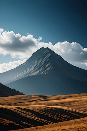 Mt. Fuji in the morning light, Kamchatka Peninsula, Russiaの素材
