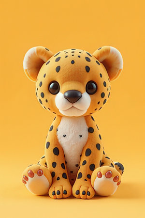 toy on a yellow background, cute toy for the childの素材