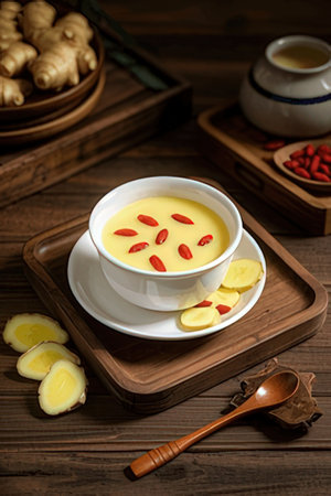Korean traditional food steamed egg custardの素材