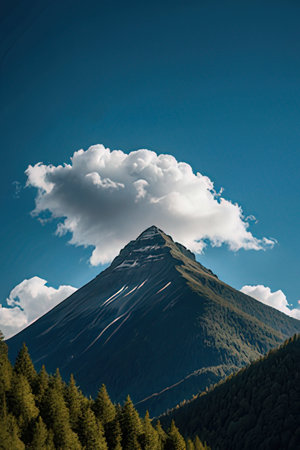 Mt.Fuji in Yading national level reserve, Daocheng, Sichuan Province, China.の素材