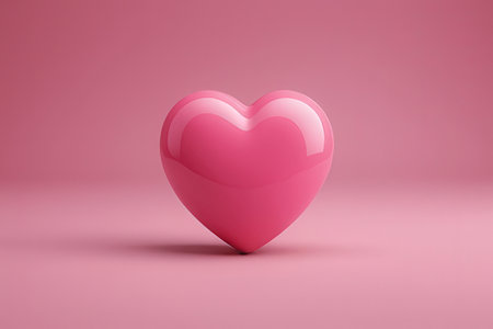 Pink heart on a pink background. 3d render. Love concept.の素材