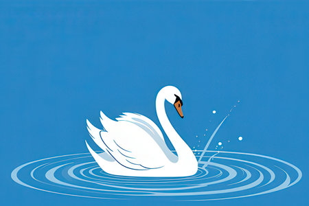 swan on the water, vector illustration, eps10.の素材