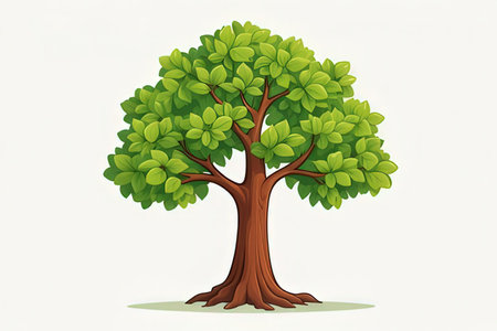 Illustration of a green tree isolated on a white background. EPS 10 vector file includedの素材
