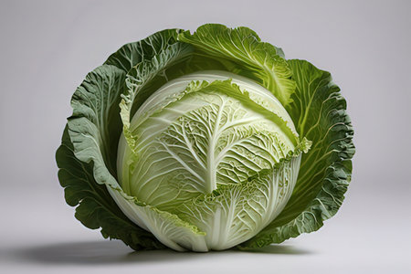 Cabbage isolated on white background. Clipping path included in file.の素材