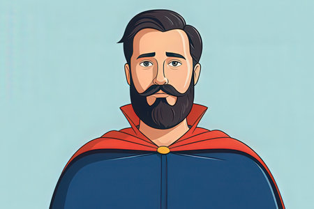 Vector illustration of a man in superhero costume. Pop art style.の素材