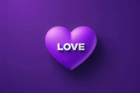 Purple heart on a purple background. Valentine's Day. Vector illustrationの素材