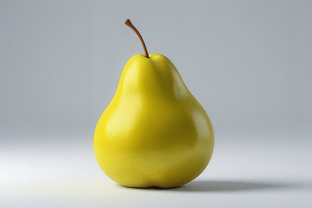 Yellow pear on a white background. 3d render. Blank for design.の素材