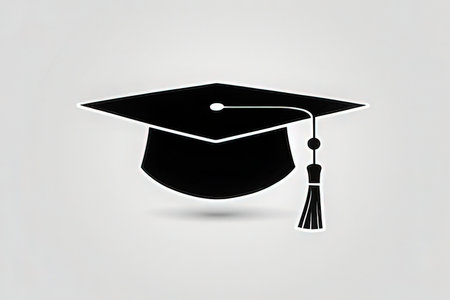 Graduation cap isolated on a white background. Vector illustration. Eps 10.の素材