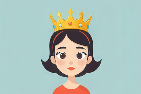Princess. Vector illustration of a cute girl in a crown.の素材