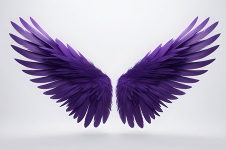 3d rendering of a purple wing on a white background in the studioの素材