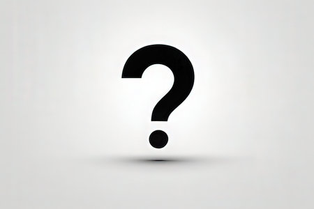 Black question mark on a white background. 3d rendering, 3d illustration.の素材