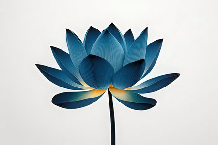 Blue lotus isolated on white background. 3D rendering. Computer digital drawing.の素材