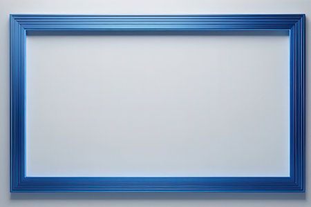 Blue frame on a white background. 3d rendering, mock upの素材