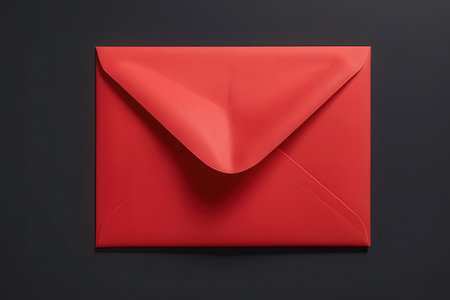 Red Envelope on black background. 3d Rendering.の素材