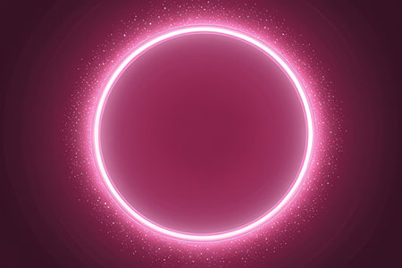 Abstract neon background. Round frame. Glowing lights. Vector illustration.の素材