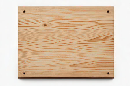 Wooden board isolated on white background with clipping path for design.の素材