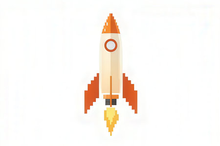 Retro rocket isolated on white background. Vector illustration. Eps 10の素材