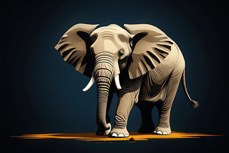 Elephant on a dark background. Vector illustration for your design.の素材