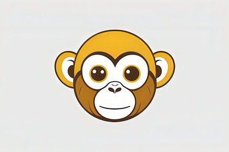 funny monkey face on white background, vector illustration, eps10の素材