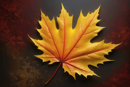 Autumn maple leaf on grunge background. Eps10 vector file.