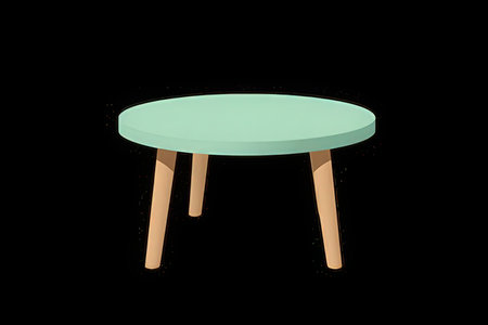 Wooden table isolated on black background. 3d render illustration.