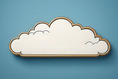 Cloud icon on blue background. 3D illustration. Cloud computing concept.