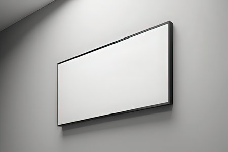 Blank billboard on the wall. Mock up, 3D Rendering
