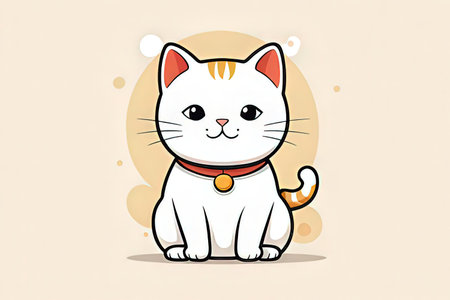 Cute cat cartoon vector illustration. Cute cartoon cat vector illustration.の写真素材
