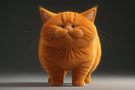 3d illustration of a red cat with a funny expression on his face
