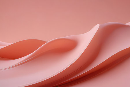 Abstract background of pink wavy fabric. 3d rendering, 3d illustration.の写真素材