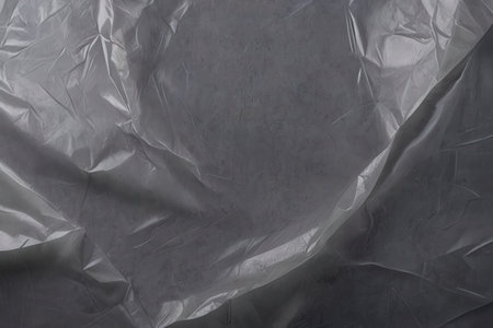 Black crumpled plastic bag texture. Abstract background and texture for design.