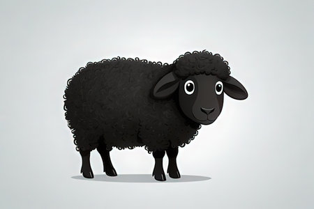 Black sheep isolated on white background. Vector illustration. Eps 10.の写真素材