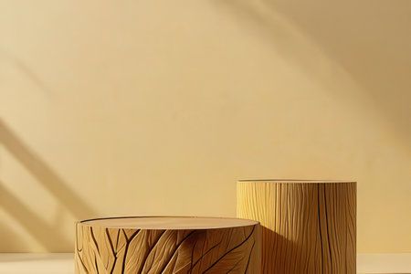 3d rendering of abstract minimal geometric forms. Glossy golden luxury podium for your design.の写真素材