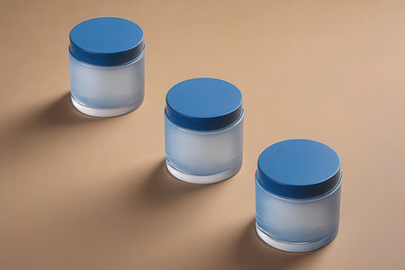 Set of cosmetic containers for cream, gel, lotion, shampoo, shower gel, face creamの写真素材