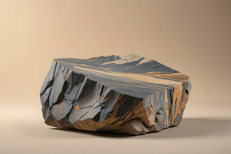 3d render of natural stone podium for product presentation. Mockup.の写真素材