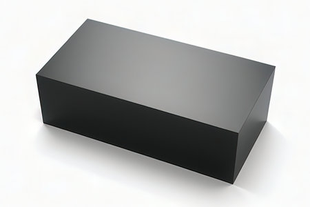 Black box on a white background. 3d rendering. Computer digital drawing.