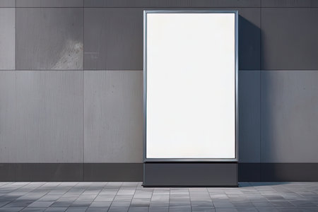 Blank advertising billboard on a street wall. 3d rendering.の写真素材