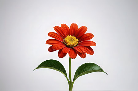 Gerbera flower isolated on white background, clipping path included.の写真素材