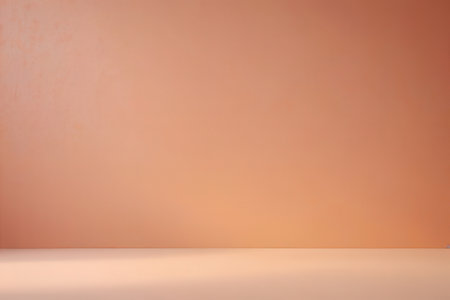 Empty room with orange wall and floor. 3d render illustration.の写真素材