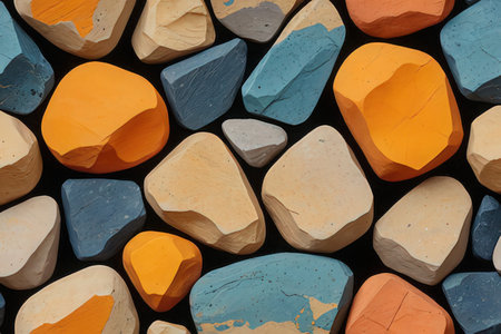 Colorful stone wall texture. Abstract background and texture for design.の写真素材