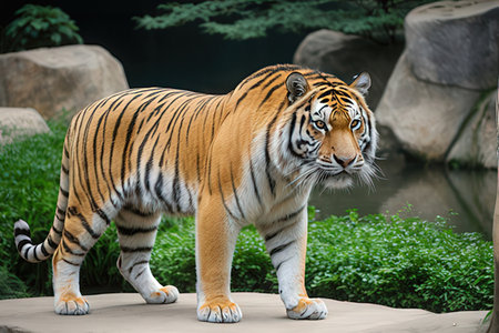 Siberian Tiger in zoo, Thailand. (Panthera tigris altaica)