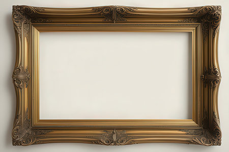 Wooden frame for paintings, mirrors or photos. 3d renderingの写真素材